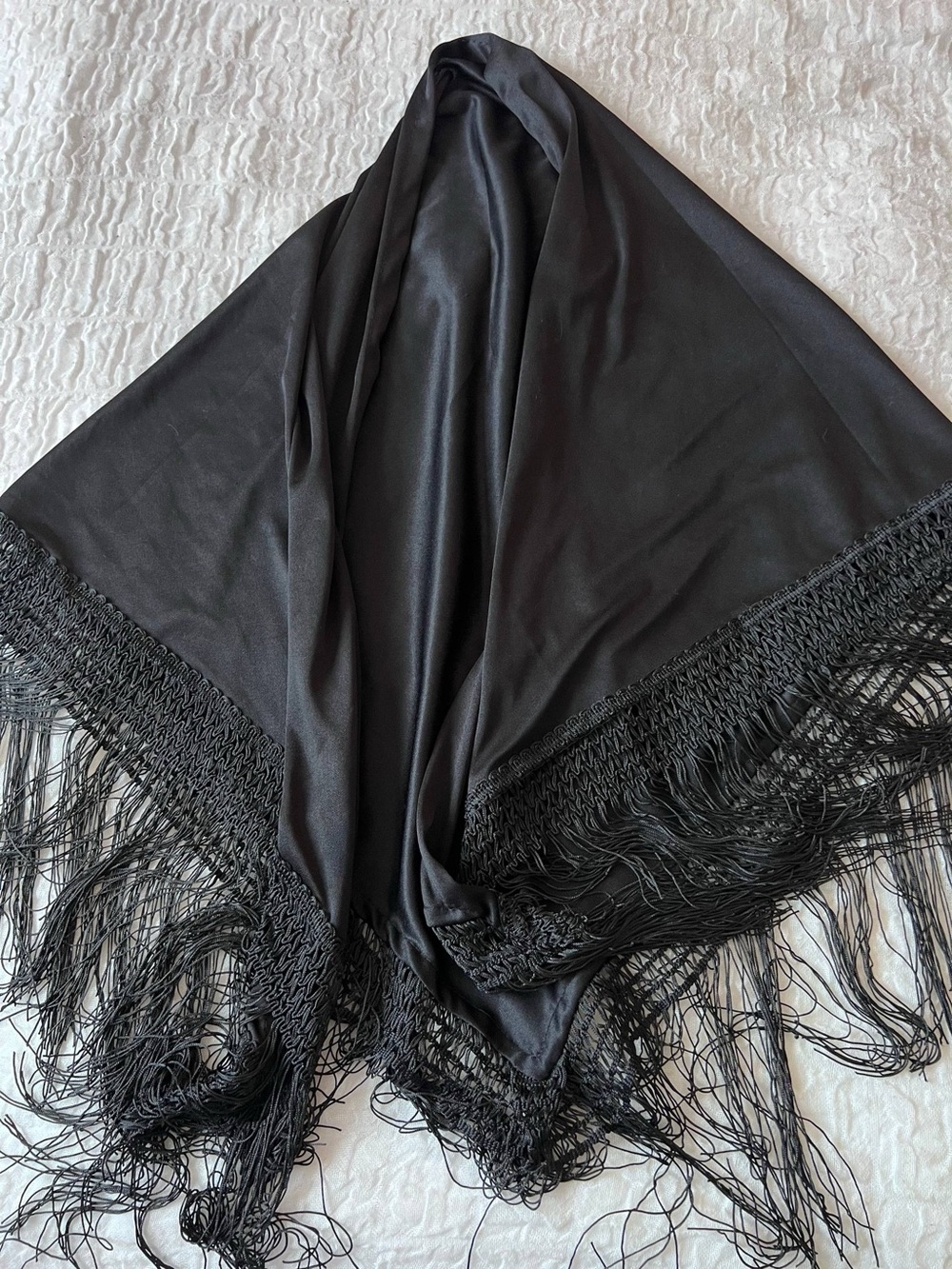 Black Women's Fringe Shawl Scarf